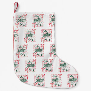 Meia De Natal Pequena Sinal da Cruz de Natal Cristã Jesus Cristo Fé