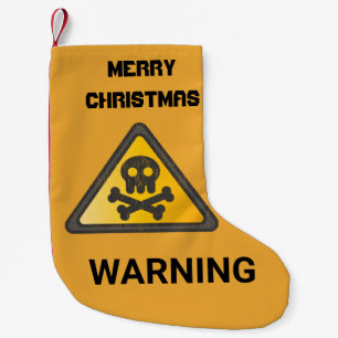 Meia De Natal Pequena Sinal de Aviso TóxicoThunder_Cove