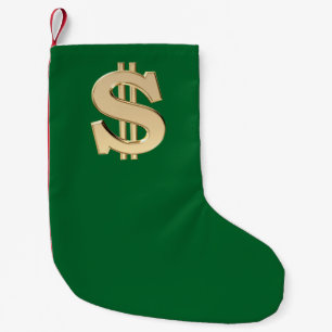 Meia De Natal Pequena sinal de dólar 3D