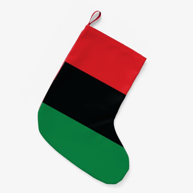 Meia De Natal Pequena Sinalizador vermelho, preto e verde (Frente (Pendurada))