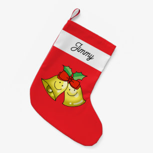 Meia De Natal Pequena Sininhos de Natal com Nome Personalizado