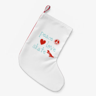 Meia De Natal Pequena Skate do amor da paz