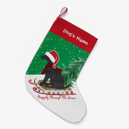 Meia De Natal Pequena Sled Xmas Preto Personalizado