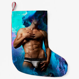Meia De Natal Pequena SlipperyJoe musculoso homem cueca bojo cósmico
