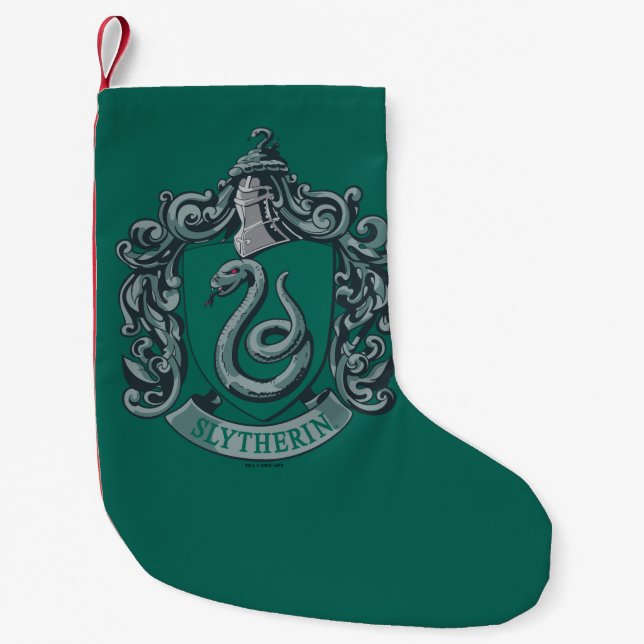 Meia De Natal Pequena Slytherin | Férias Familiares (Frente)