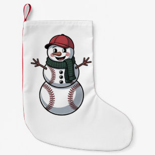 Meia De Natal Pequena Snowman Baseball Papais noeis de Natal Baseball Ba