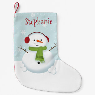 Meia De Natal Pequena Snowman Holiday Cheer