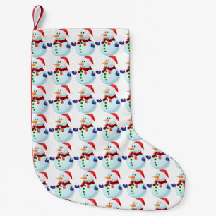 Meia De Natal Pequena Snowman - Padrões de Natal - Existências