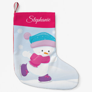 Meia De Natal Pequena Snowman Personalizado