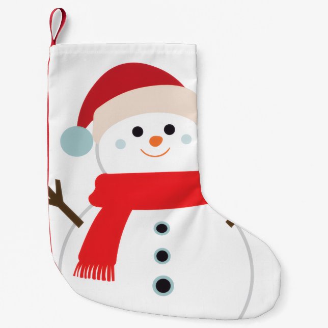 Meia De Natal Pequena SNOWMAN sock for warm decor Christmas (Frente)