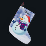 Meia De Natal Pequena Snowman Winter Merry Christmas Snow<br><div class="desc">Snowman Winter Feliz Natal Neve A Atacar.</div>
