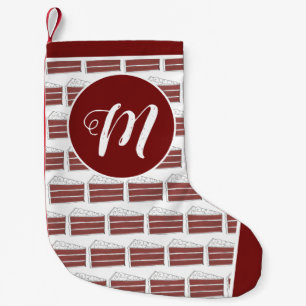 Meia De Natal Pequena Sobremesa de Comida de Fatia de Bolo de Veludo Ver