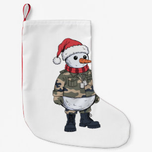 Meia De Natal Pequena Soldado Boneco de Neve Natal 2026 Feriado Militar