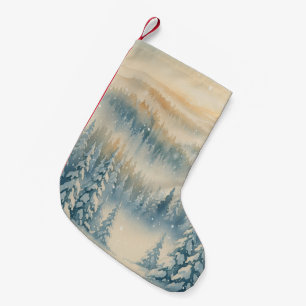 Meia De Natal Pequena Sonhos Congelados Paisagem Nevada