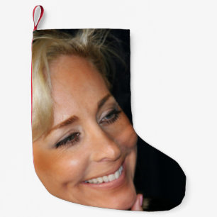 Meia De Natal Pequena Sorriso louro da mulher