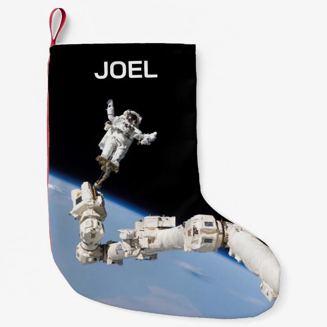 Meia De Natal Pequena Spacewalker (Frente)