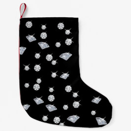 Meia De Natal Pequena Sparkle Diamantes