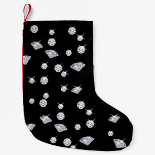 Meia De Natal Pequena Sparkle Diamantes