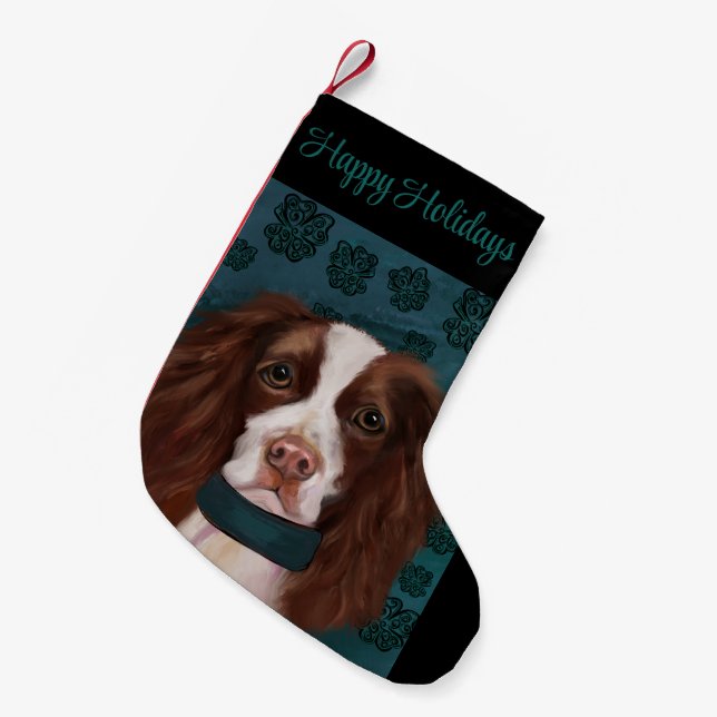 Meia De Natal Pequena Springer Spaniel Inglês       (Frente (Pendurada))