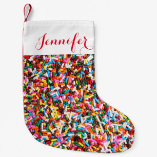 Meia De Natal Pequena Sprinkles Personalizado para o Estoque de Natal