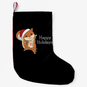 Meia De Natal Pequena Squirrel Christmas Winter Animals Adult Cloth Face