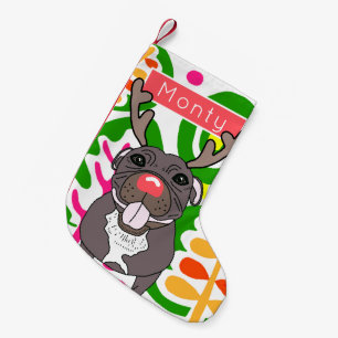 Meia De Natal Pequena Staffordshire terrier dog Christmas Stocks