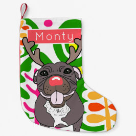 Meia De Natal Pequena Staffordshire terrier dog Christmas Stocks