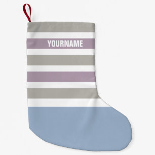 Meia De Natal Pequena Stripes Nome personalizado padrão estocagem de Nat