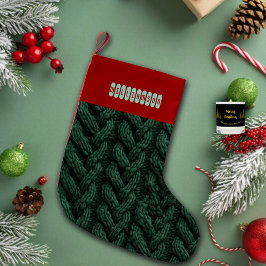 Meia De Natal Pequena Suéter de Malha Falsa Nome Personalizado