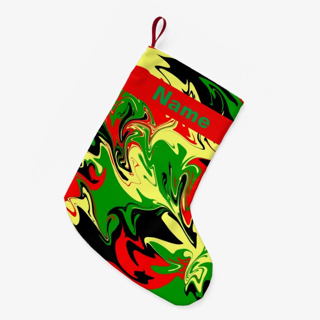 Meia De Natal Pequena Sujidade Afrocêntrica (Frente (Pendurada))