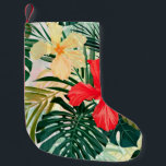 Meia De Natal Pequena Summer colorful hawaiian seamless pattern with tro<br><div class="desc">Summer colorful hawaiian seamless pattern with tropical plants and hibiscus flowers,  illustration</div>