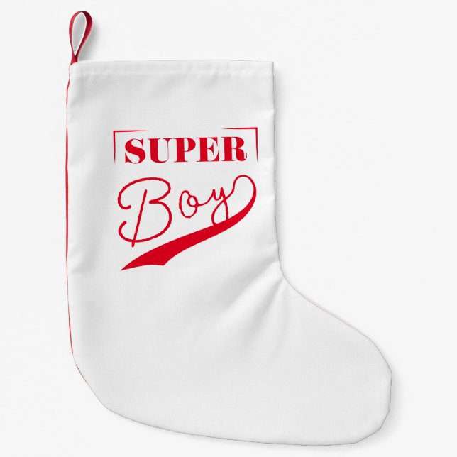 Meia De Natal Pequena Super Boy (Frente)