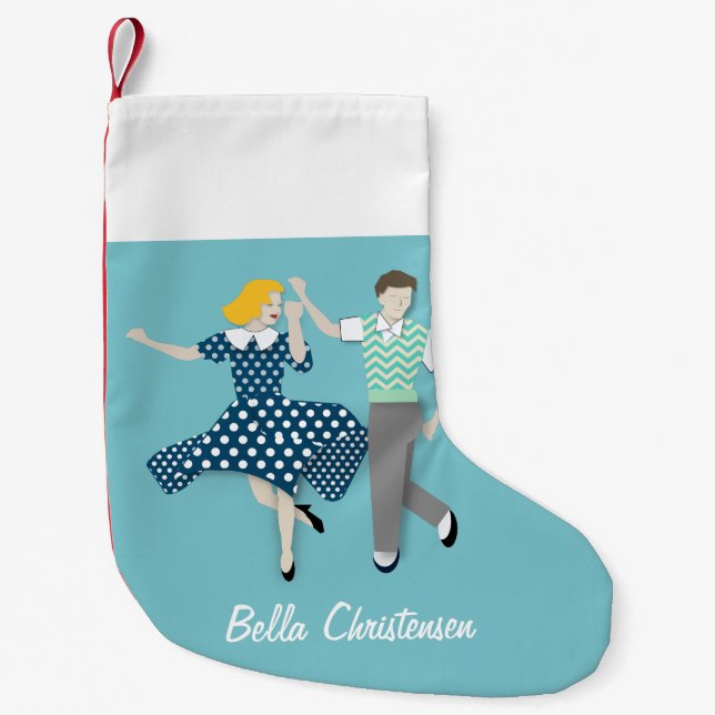 Meia De Natal Pequena Swing Dance (Frente)