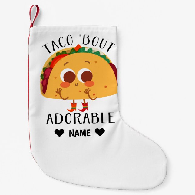 Meia De Natal Pequena Taco 'Bout Adorable (Frente)