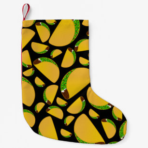 Meia De Natal Pequena Tacos preto