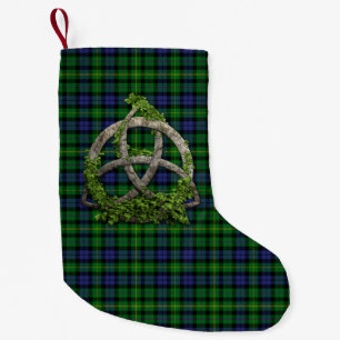Meia De Natal Pequena Tartan de MacBride e nó da trindade do céltico