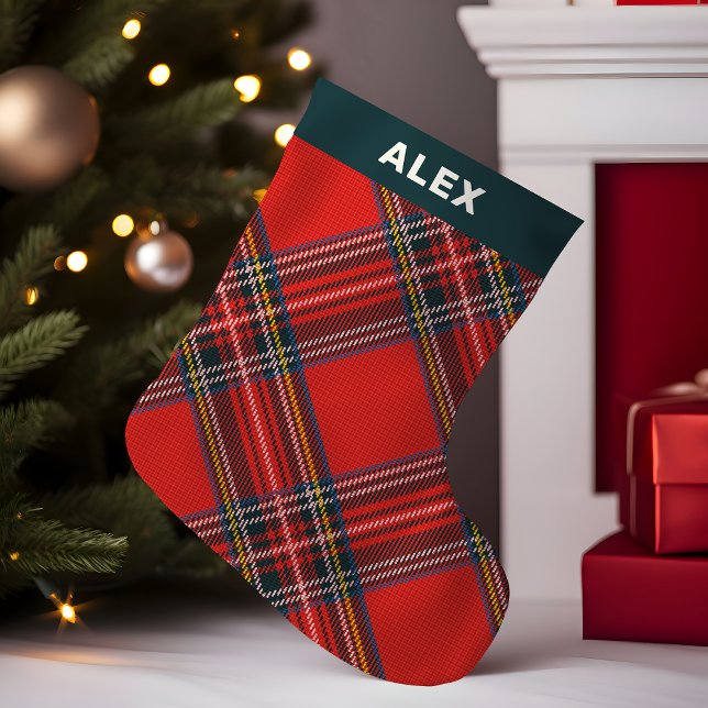 Meia De Natal Pequena Tartan Xadrez Red Christmas (Criador carregado)