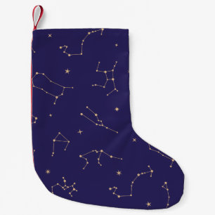Meia De Natal Pequena Tema Celestial Dourado de Star Solareclipe