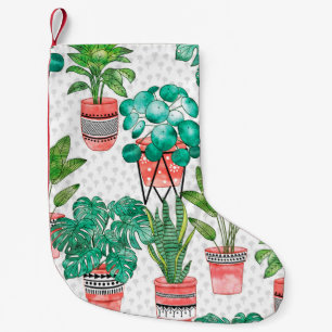 Meia De Natal Pequena Terra cotta Potes Plantas aquáticas sem costura