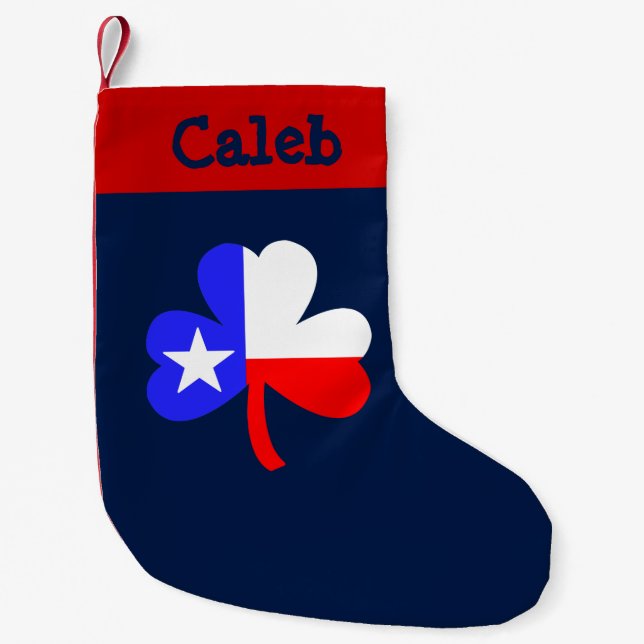 Meia De Natal Pequena Texas Shamrock (Frente)