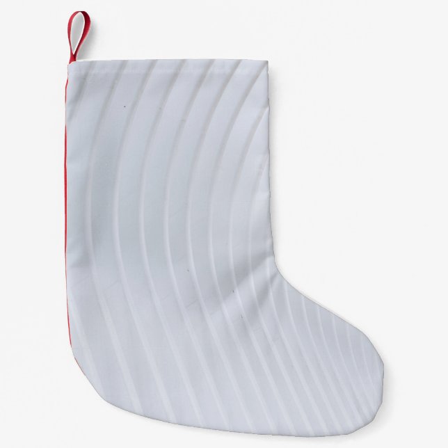 Meia De Natal Pequena Têxteis brancos e cinzas (Frente)