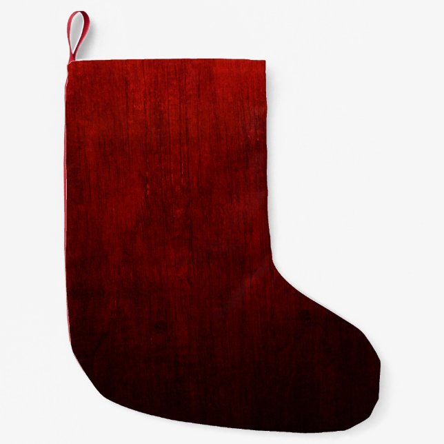 Meia De Natal Pequena Têxteis florais vermelhos e pretos (Frente)