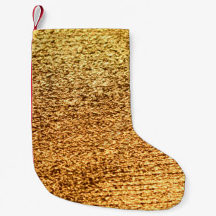 Meia De Natal Pequena Têxtil ouro: fundo macro glamouroso.
