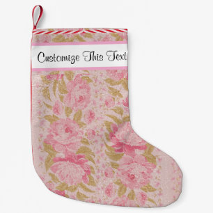 Meia De Natal Pequena Texto Personalizado / Leve Metálica Brilhante