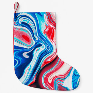 Meia De Natal Pequena textura abstrato de mármore líquido colorido