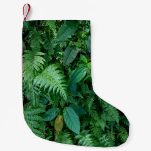 Meia De Natal Pequena Textura da Folhagem da Grama Samambaia Verde