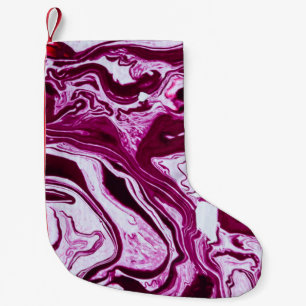 Meia De Natal Pequena Textura de mármore magenta: arte Abstrato de fluid