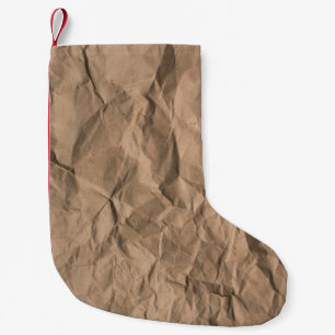 Meia De Natal Pequena Textura de papel de reciclado áspero e grosso