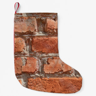 Meia De Natal Pequena Textura de tijolo velho e curado. Antecedentes