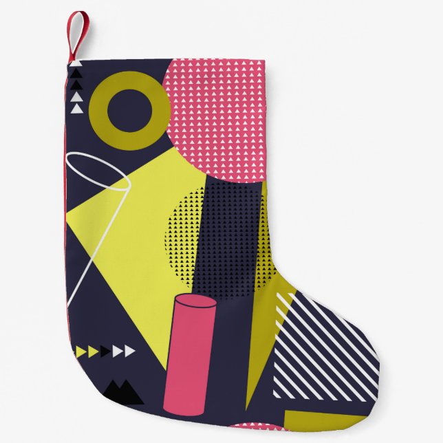 Meia De Natal Pequena Textura retrorativa, design de padrão. arte,abstra (Frente)